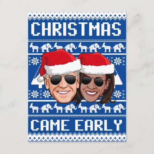 BIDEN HARRIS: CHRISTMAS KWAM VROEG BRIEFKAART (Voorkant)
