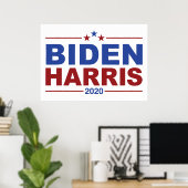 BIDEN/HARRIS Crimson & Blue Theme Poster (Thuiskantoor)