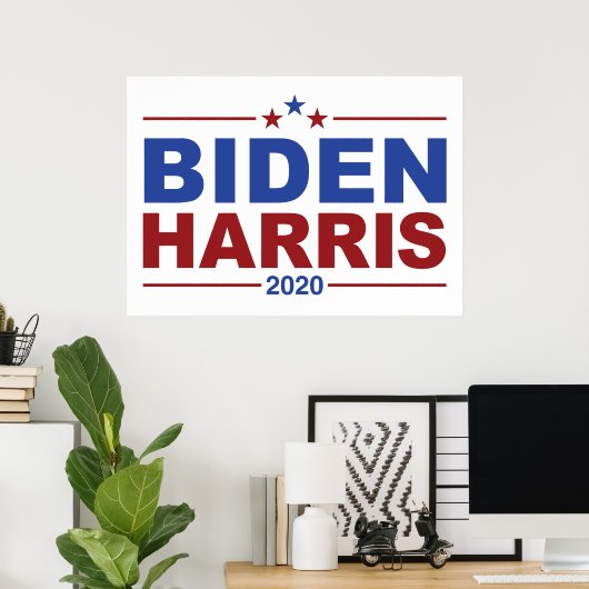 BIDEN/HARRIS Crimson & Blue Theme Poster (Thuiskantoor)