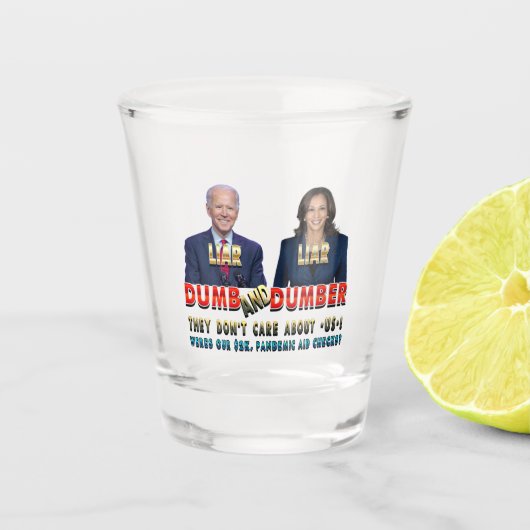 Biden Harris Dumb & Dumber Shot Glas (Voorkant)