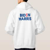 Biden/Harris Election Support Blue Logo White Hoodie (Achterkant)