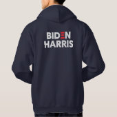 Biden/Harris Election Support Navy Blue Hoodie (Achterkant)