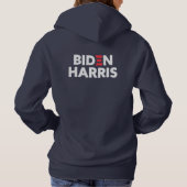 Biden/Harris Election Support Navy Blue Hoodie (Achterkant)