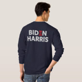 Biden/Harris Election Support Navy Blue T-shirt (Achterkant volledig)
