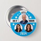 Biden Harris en AOC 2024 Ronde Button 7,6 Cm (Voorkant /achterkant)