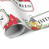 Biden Harris Feestelijke Kerstmis Bloemen Ticket Cadeaupapier (Rol Hoek)