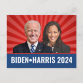 Biden Harris Foto - 2024 ster - Rood Wit Blauw Briefkaart (Voorkant)