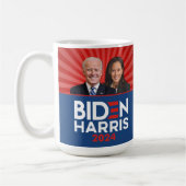 Biden Harris Foto - 2024 ster - Rood Wit Blauw Koffiemok (Links)
