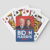 Biden Harris Foto - 2024 ster - Rood Wit Blauw Pokerkaarten (Achterkant)