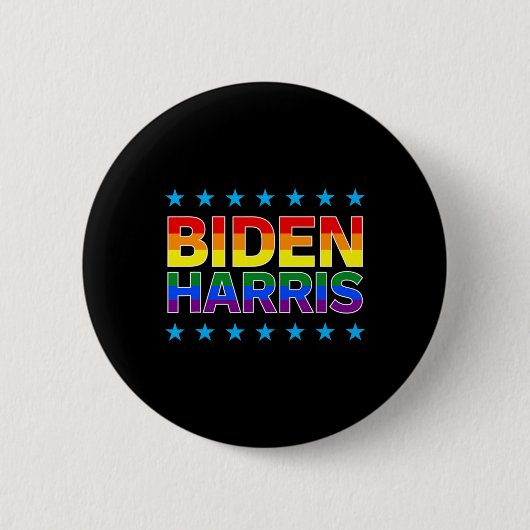 Biden Harris Gay Pride Rainbow 2020 Gift Ronde Button 5,7 Cm (Voorkant)