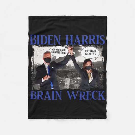 Biden Harris Hersenverwoesting Het V.irus Fleece Deken (Voorkant)