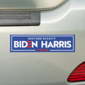 BIDEN HARRIS: Herstel Waardigheid Bumpersticker (Op auto)