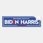 BIDEN HARRIS: Herstel Waardigheid Bumpersticker (Voorkant)