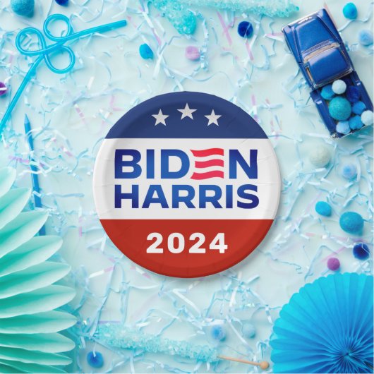 Biden Harris in 2024 voor de presidentsverkiezinge Papieren Bordje (Feest)