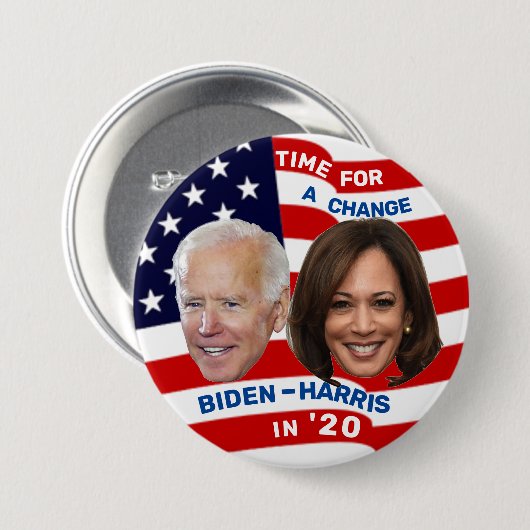 Biden Harris in '20 Ronde Button 7,6 Cm (Voorkant /achterkant)