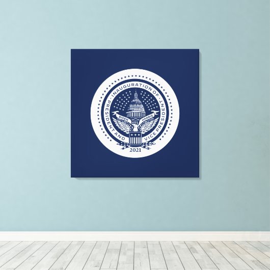 Biden Harris Inaugural Logo Inauguration Day 2021 Canvas Afdruk (Insitu (Houten vloer))