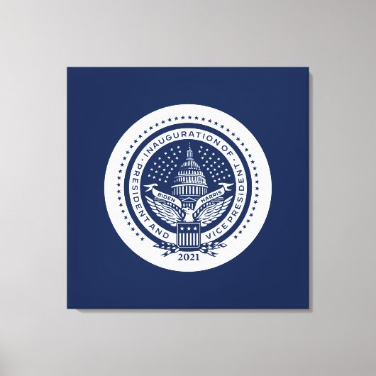 Biden Harris Inaugural Logo Inauguration Day 2021 Canvas Afdruk (Voorkant)