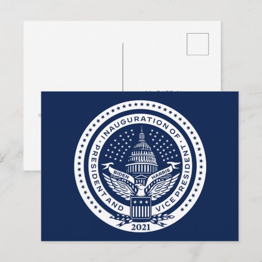 Biden Harris Inaugural Logo Inauguration Day Blue Briefkaart (Voorkant / Achterkant)