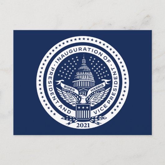 Biden Harris Inaugural Logo Inauguration Day Blue Briefkaart (Voorkant)