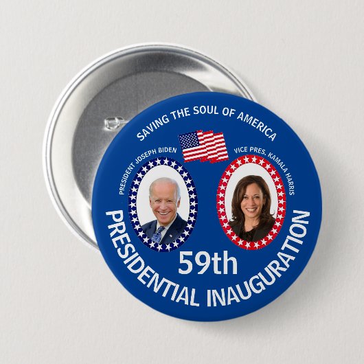 Biden Harris Inaugural Ronde Button 7,6 Cm (Voorkant /achterkant)