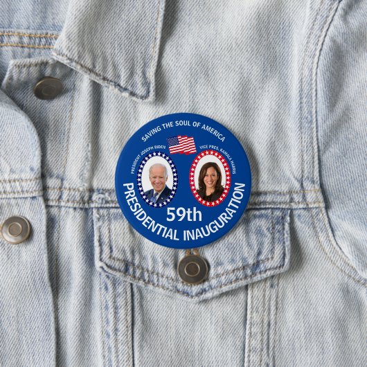 Biden Harris Inaugural Ronde Button 7,6 Cm (In situ)