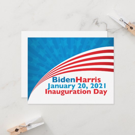 Biden Harris Inauguration Day American Flag Kaart (Voorkant / Achterkant in situ)