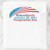 Biden Harris Inauguration Day American Flag Ovale Sticker (Tas)