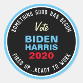 BIDEN HARRIS is iets goeds begonnen Ronde Sticker (Voorkant)
