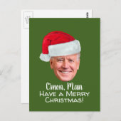 Biden Harris - Joe Santa Hat - C'mon Man Briefkaart (Voorkant / Achterkant)
