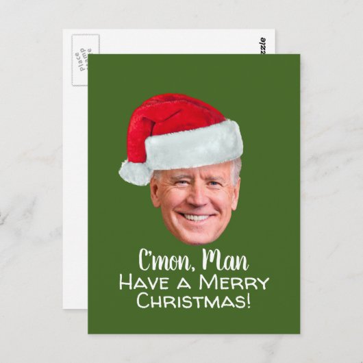 Biden Harris - Joe Santa Hat - C'mon Man Briefkaart (Voorkant / Achterkant)
