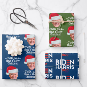 Biden Harris - Joe Santa Hat - C'mon Man Inpakpapier Vel