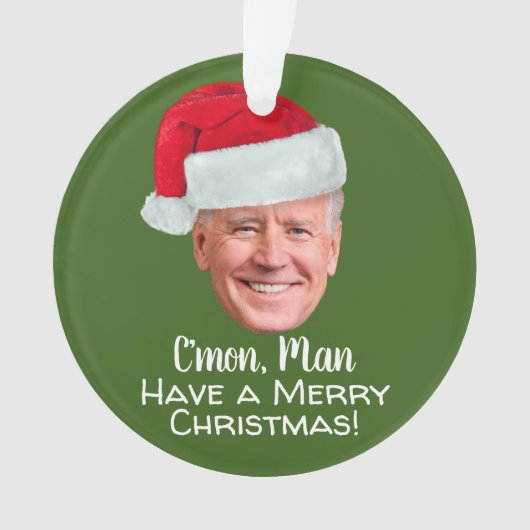 Biden Harris - Joe Santa Hat - C'mon Man Ornament (voorkant)