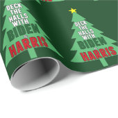 Biden Harris kerstboom Decf the Halls Cadeaupapier (Rol Hoek)