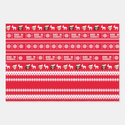 Biden Harris Kerstmis Inpakpapier Vel (Voorkant 3)