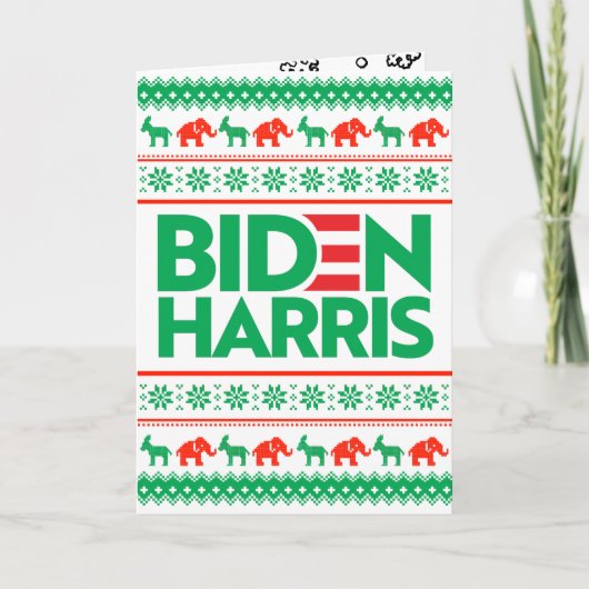 BIDEN HARRIS LELEK KERSTTRUI (Groen) Kaart (Voorkant)