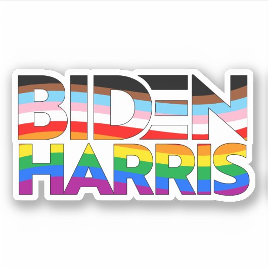 Biden Harris LGBTQ+ trots Sticker (Voorkant)