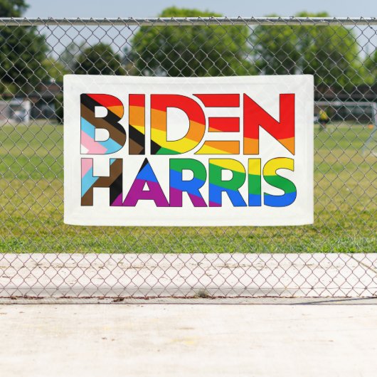 Biden Harris LGBTQ+ Voortgang Pride Spandoek (Insitu)