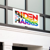 Biden Harris LGBTQ+ Voortgang Pride Spandoek (Buitenkant Gebouw)