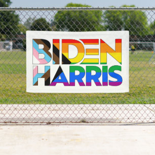 Biden Harris LGBTQ+ Voortgangs Pride Spandoek