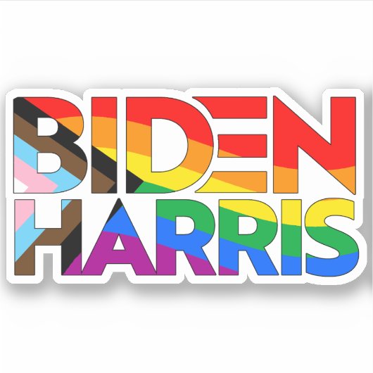 Biden Harris LGBTQ+ Voortgangsprijs Sticker (Voorkant)