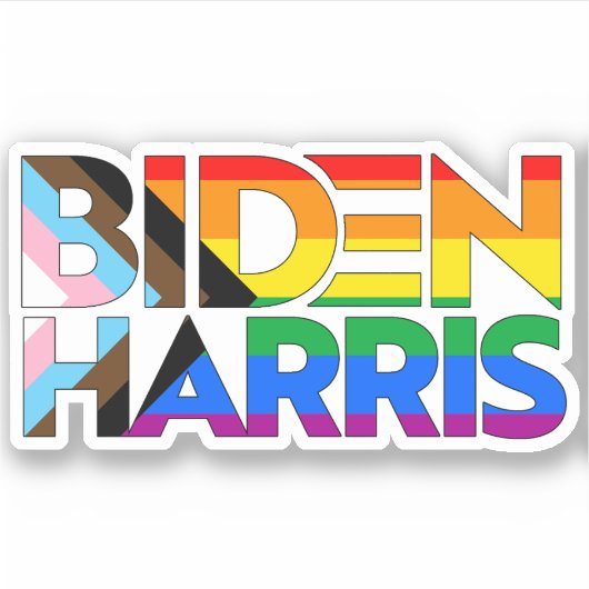 Biden Harris LGBTQ+ Voortgangsprijs Sticker (Voorkant)