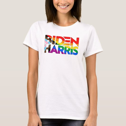 Biden Harris LGBTQ+ Voortgangsprijs T-shirt (Voorkant)