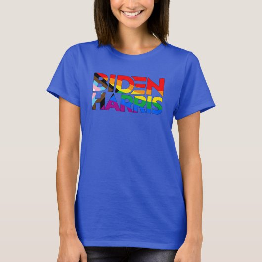 Biden Harris LGBTQ+ Voortgangsprijs T-shirt (Voorkant)