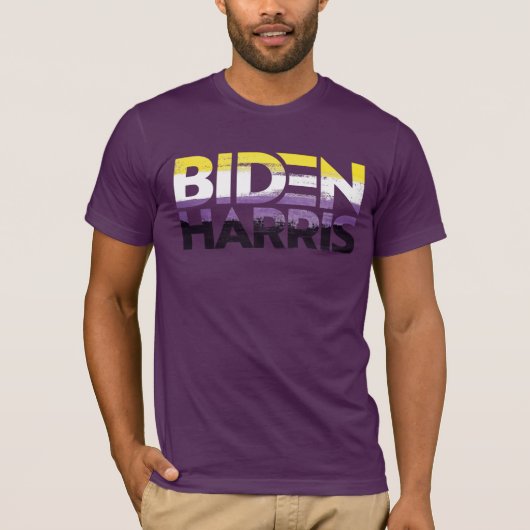 Biden Harris Non-binair Pronk T-Shirt (Voorkant)