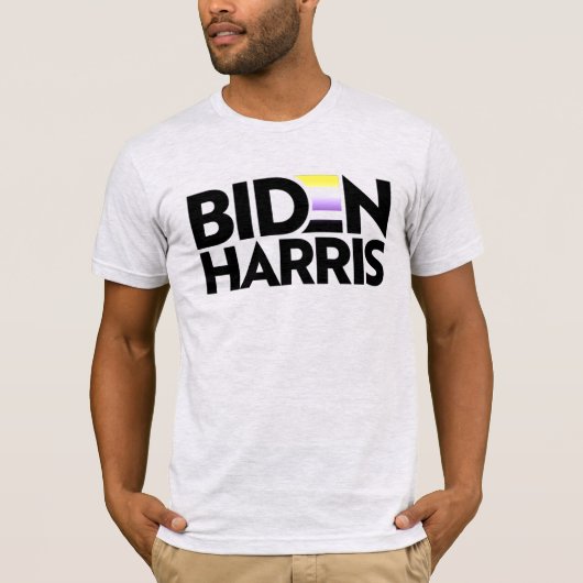 Biden Harris Non-binair Pronk T-Shirt (Voorkant)