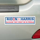 Biden - Harris Omdat ze niet in de gevangenis zull Bumpersticker (Op auto)