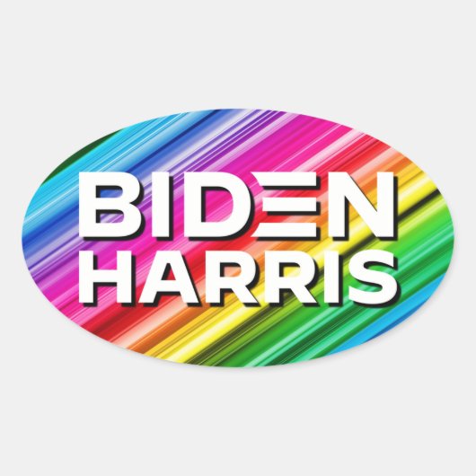 BIDEN HARRIS OVALE STICKER (Voorkant)