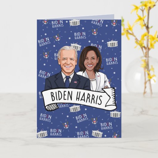 Biden Harris Party Kaart (Gele Bloem)