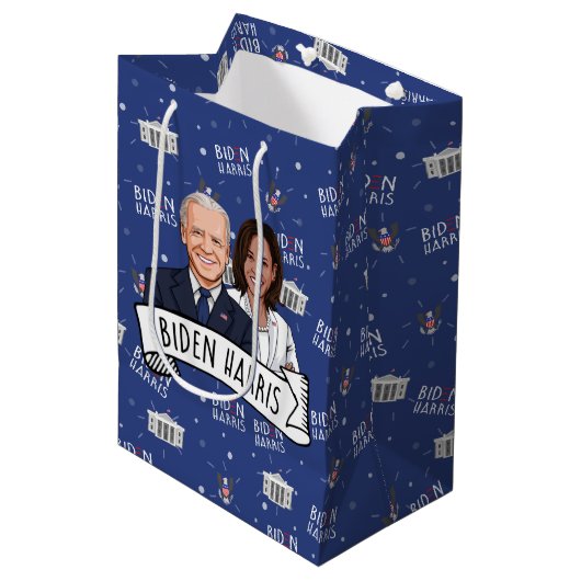 Biden Harris Party Medium Cadeauzakje (Voorkant Gekanteld)