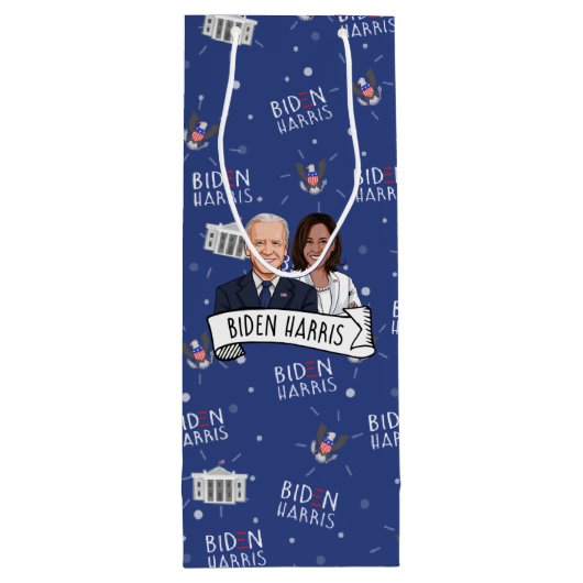 Biden Harris Party Wijn Cadeautas (Achterkant)